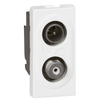 Z�suvka MOSAIC  TV-SAT 1M biela 078795