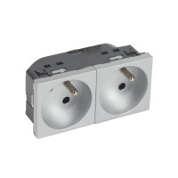 Z�suvka MOSAIC uni M/45 2x2P+T 4mod. HLIN�K pooto�. 45�, aut. svorky vzadu 079276