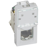 Z�suvka MOSAIC 1xRJ45 STP CAT6A 1modulov� hlin�kov� 079473