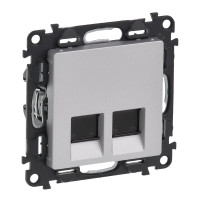 Zsuvka VALENA LIFE  PC dtov 2xRJ45 CAT.6A STP, hlink 753349