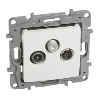 Z�suvka NILOE  TV-RD-SAT priebe�n�, �tlm 14dB, biela  (NEW) 764564