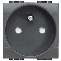 Z�suvka BTLL  M/45 2P+T, 2M, antracit, s clonkami pre detsku ochranu 16A 250V AC BTicino L4142