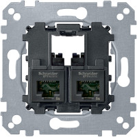 Z�suvka MERTEN  d�tov� 2xRJ45 Cat.5E UTP, Actassi S-One MTN4575-0002