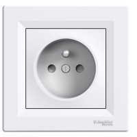 Z�suvka ASFORA  1x2P+T 16A 250V AC, biela s D.O. EPH2800221