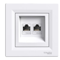 Z�suvka ASFORA 2xRJ45 cat5e UTP  biela EPH4400121