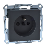 Z�suvka MERTEN  2P+PE 16A s clonk., skrut.sv., s krytom ANTHRACITE MTN2600-0414