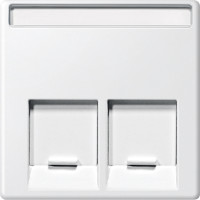 Kryt MERTEN System M  d�t.z�suvky 2xRJ45, biela POLAR WHITE MTN469919