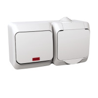 Zsuvka 2P+PE + vyp.(rad.1)orient.IP44biela WDE000581