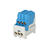 Svorka UVB 100A N / 080010-1-4  rozbo�ovacia, kryt�, modr�, 2x25/6x10mm2, 100A 690V 1310253