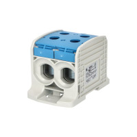 Svorka RKA 185 D N UNI kryt�, 1-p�l, modr�, 1x4 svorky (95�185mm2), Cu: 365A / Al: 250A, 73,5x67,6x105mm 1312118