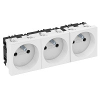 Z�suvka STD-F0 RW3  3-n�sobn�, 0�, priama, s ochr. kol�kom, 250V, 10/16A, biela 6120192