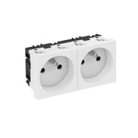 Z�suvka STD-F0 RW2  2-n�sobn�, 0�, priama, s ochr. kol�kom, 250V, 10/16A, biela 6120172