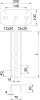U-z�ves US 7 K/160 70x50x1600 s p�tkou, pozinkovan� ponorom 6339247 OBO