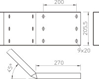Spojka WRWV 200 I 200x500 uhlov�, pozinkovan� ponorom 6232612 OBO