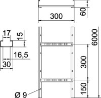 Rebr�k LG 630 VS 60x300x6000 k�blov� s perforovan�m, pozinkovan� p�sovo 6208630 OBO