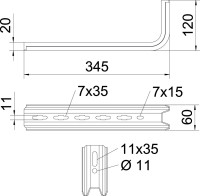 Z�ves TPSA/345 B345 mm s v�lo�n�kom, pozinkovan� p�sovo 6364306 OBO