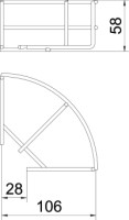 Obl�k 90� GRB 90/510 55x100 pre sie�ov� ��aby, pozinkovan� ponorom 6002218 OBO