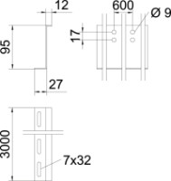 Prep�ka TSG100Z BKRS FS 52x100x3000 ,v tvare-Z pre BKS 6062390 OBO