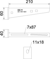 V�lo�n�k AW 15/21 B210 mm n�stenn�, pozinkovan� ponorom 6420680 OBO