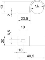 �chyt 822 14 FT  fi. 14mm, STAPA, upev�ovacia pr�chytka jednostrann�, pozink. ponorom 1014048 OBO