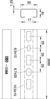 Li�ta 1268 2000x35x18 perforovan�, pozinkovan� p�sovo 1104500 OBO