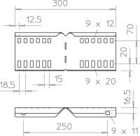Spojka LWVG 110 114x300 uhlov�, pozinkovan� p�sovo 6216587 OBO