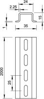 Li�ta 2069/15 GTPL 2000x35x15 perforovan�, 1115596 OBO