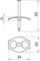 Pr�chyt 1996 3,5x60 mm FIX s klincom, 2222868 OBO