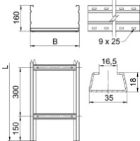 Rebr�k WKLG 1630 160x300x6000 k�blov� rebr�k, pozinkovan� ponorom 6227139 OBO