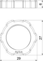 Kontramatka 116 VDE PG13,5 plastov� siv�, 2048132 OBO