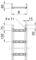 Rebr�k LG 640 VS/F 60x400x6000 k�blov� s perforovan�m, pozinkovan� p�sovo 6207509 OBO