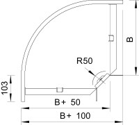 Obl�k 90� RB 90 310 35x100 RKS, pozinkovan� p�sovo 6043119 OBO