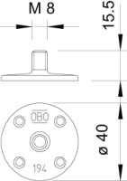 P�tka 194 nalepovacia, M8, PA, siv� 5207258