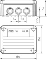 �katu�a T 100 odbo�ovacia 151x117x67mm, svetlosiv� 2007077