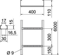Rebr�k WKLG 1140 110x400x6000 k�blov� rebr�k, pozinkovan� p�sovo 6311016 OBO