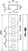Li�ta 1268 S 2000x35x18 profilov� perforovan�, pozinkovan� p�sovo 1104454 OBO