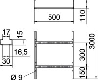 Rebr�k LG 115 110x500x3000 k�blov� s perforovan�m, pozinkovan� p�sovo 6216413 OBO