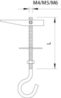 Z�ves 455 M5x65 mm skl�pac�, pozinkovan� galvanicky 3482057 OBO