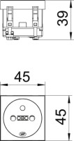 Z�suvka STD-F0 RW1  1-n�sobn�, 0�, priama, s ochr. kol�kom, 250V, 10/16A, PC, �isto biela 6120152