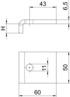 Strme� KL1/10 S 60x50 upev�ovac�, pozinkovan� ponorom 6354106 OBO
