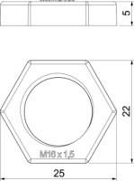 Kontramatka 116 M M16 plastov� �ierna, 2049074 OBO