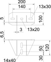Doska KU 7 NOX  z�kladov� pre U-z�vesu, pozinkovan� ponorom 6349056 OBO