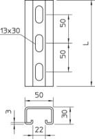 Li�ta CPS 5 6000x50x30 mont�na perforovan�, pozinkovan� ponorom 1121472 OBO
