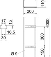 Rebr�k WKLG 1120 110x200x6000 k�blov� rebr�k, pozinkovan� p�sovo 6311008 OBO