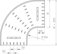 Obl�k 90� RB 90 640 60x400 , pozinkovan� p�sovo 7001290 OBO