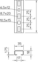 Li�ta 1268 S 200x35x18 profilov� perforovan�, pozinkovan� p�sovo 1104357 OBO