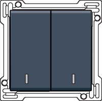 Kryt 220-61507  2x1/2 s okienkom ALU STEEL GREY 220-61507