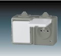 Z�suvka 3932-20062 S Prep�na� striedav� + z�suvka, IP44 �eda 3932-20062 S