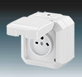 Z�suvka 5515N-C05525 B s vie�kom n�stenn�, 48V, IP54 K, biela 5515N-C05525 B