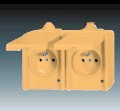 Z�suvka 5518-2069 D Pl. dvojit� s vie�kom, IP44, 2P+PE be�ov� 5518-2069 D